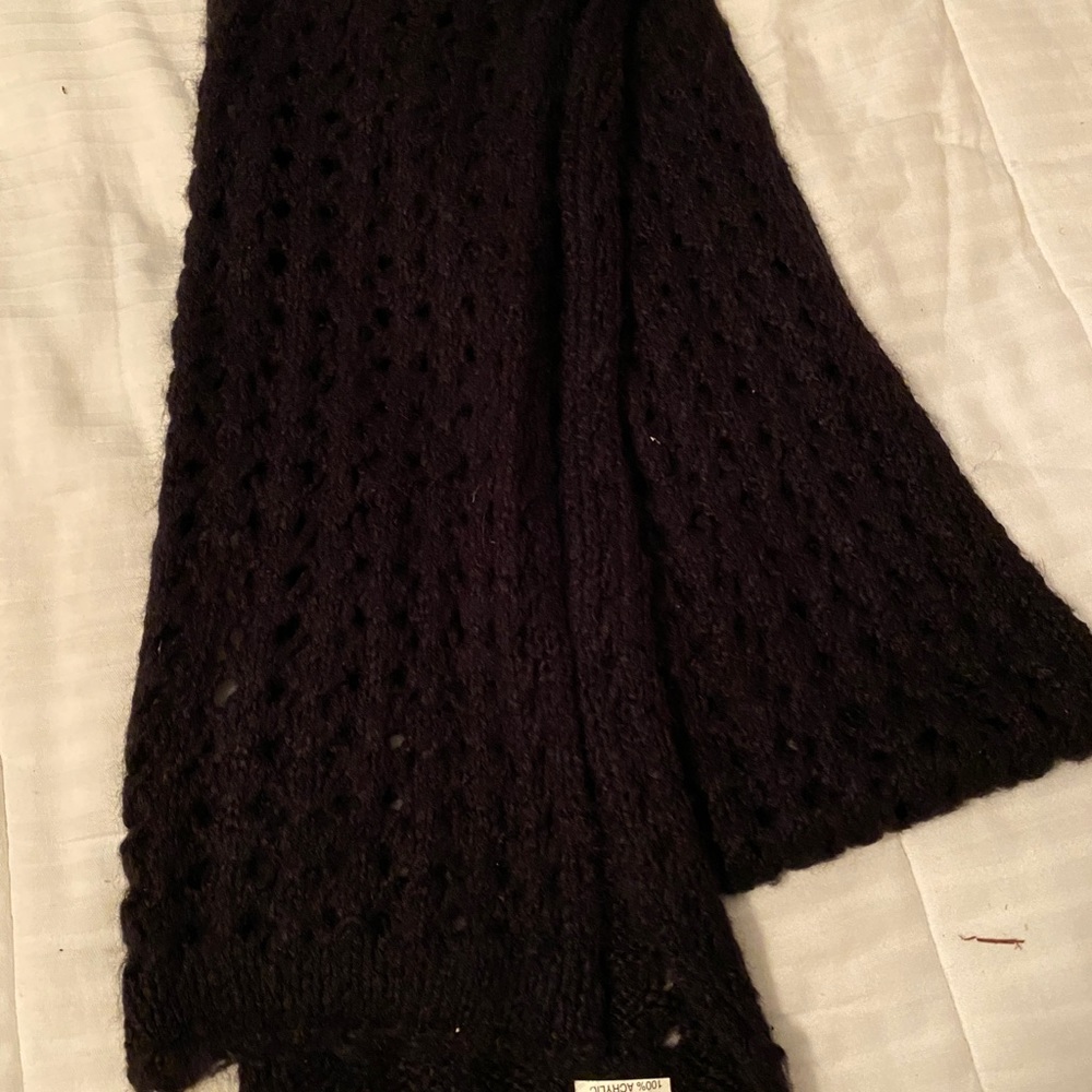 Black loose weave scarf